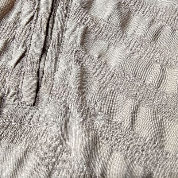 Vintage Passion Collections Oversized Silk Neutral Beige Zip Jacket Large - Picture 12 of 13